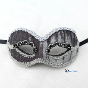 Silver Velvet Masquerade Mask