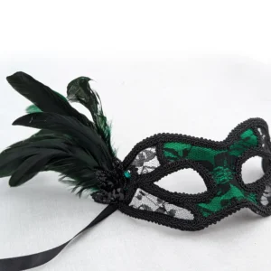 Black and geen lace masquerade mask